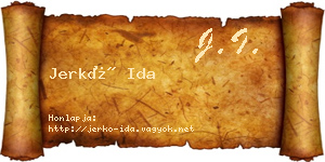 Jerkó Ida névjegykártya